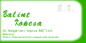 balint kopcsa business card